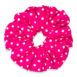 pink polka dot scrunchie