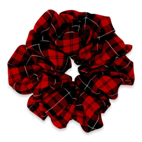 red plaid scrunchie